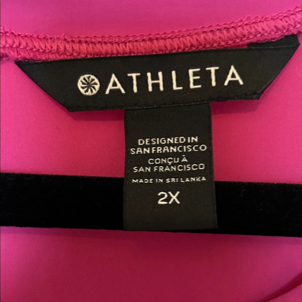 Athleta Magenta Short-Sleeve Layered Tunic - Picture 2 of 7